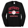 thumbnail image 2 of Wild Bobby City of Detroit DET Basketball Fantasy Fan Sports Mens Long Sleeve Shirt, Black, XX-Large, 2 of 5