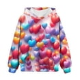 thumbnail image 5 of SGFCWSX Girls Oversized Hoodie, Kids Comfort Pullover Heart Print with Pocket Sweatshirt for Casual Daily Wear Red Size 3-4 Years, 5 of 5
