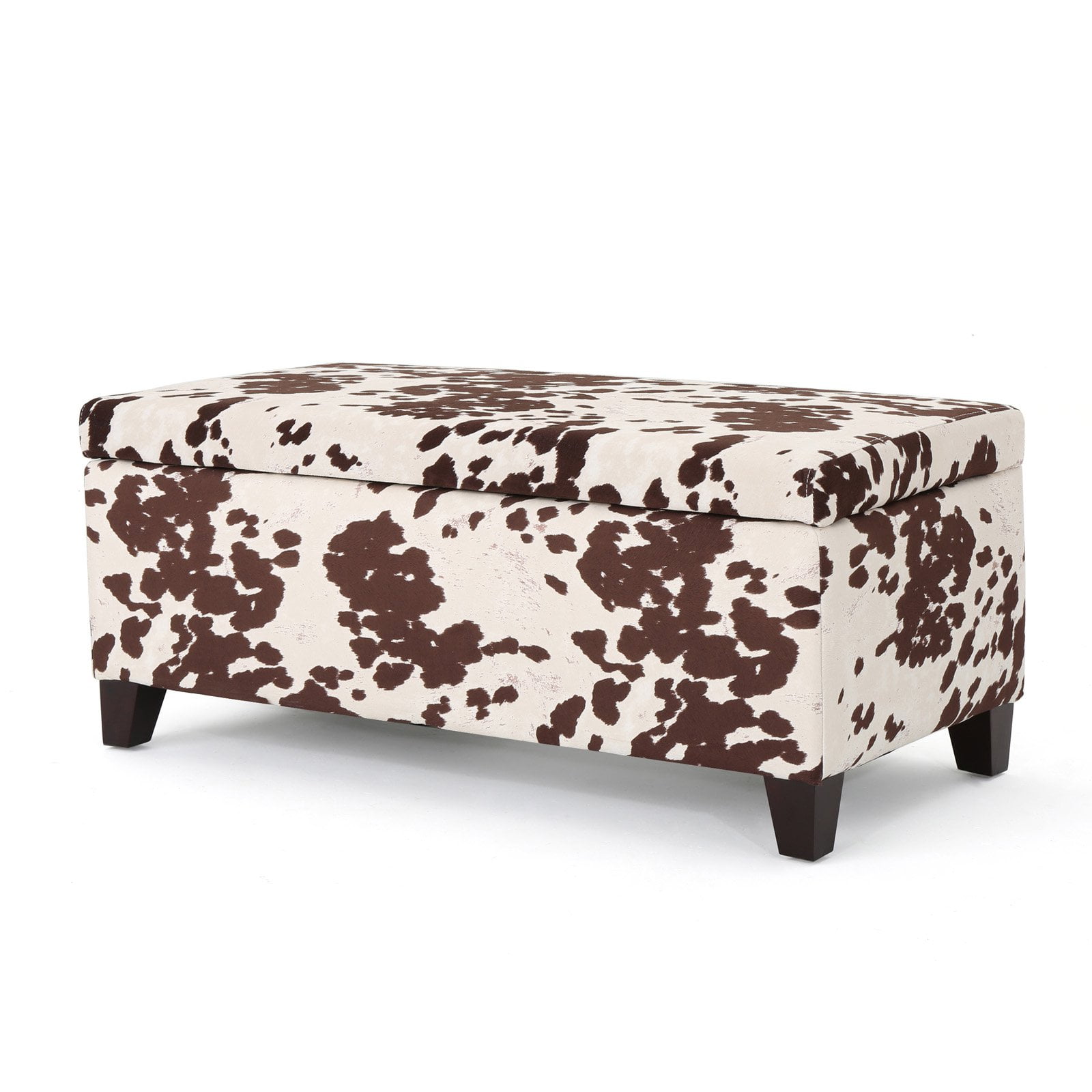 Brahma Velvet Cow Print Storage Ottoman Bench Walmart