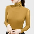 thumbnail image 4 of Sexlip Women's Soft Long Sleeve High Neck Sheer Mesh Tops Pullover Baselayer Fitted Undershirts Lightweight Slim Trendy Shirts Yellow M, 4 of 6