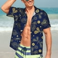 thumbnail image 5 of Lsque Vintage Golden Butterfly pattern Hawaiian Shirt for Men, Unisex Summer Beach Casual Short Sleeve Button Down Shirts-X-Large, 5 of 9