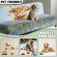thumbnail image 6 of Jiueut Highland Cattle Lavender Print Armless Sofa Cover, Polyester Spandex Futon Sofa Cover Breathable Non-Armrest Couch Furniture Protector with Elastic Bottom, 6 of 7