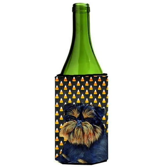 Brussels Griffon Candy Corn Halloween Portrait Wine bottle sleeve Hugger 24 oz.