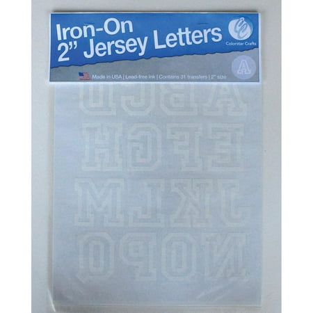 Jersey Letter - Jersey Letters: Open, White, 2 inches, 1 sheet