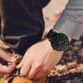 thumbnail image 2 of Reloj de pulsera de cuarzo para hombre de moda (aguja plateada con carcasa negra y esfera negra), 2 of 2