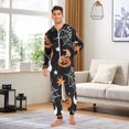 thumbnail image 6 of FORMRS Onesies Pajama for Adults Unisex Hoodie Winter Jumpsuit One Piece Sleepwear, Sizes S-2XL, Black Halloween Pattern, 6 of 7