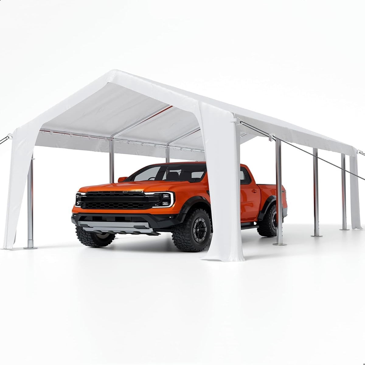 Danolapsi 10'x20' Replacement Canopy Cover Top Heavy-Duty Carport Cover，160G PE Waterproof & UV-Resistant Replacement Canopy Top Only Easy Installation(Frame Not Included)