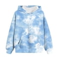 thumbnail image 2 of UACY Hoodies for Teen Girls Trendy Preppy Hooded Oversized Cute Sweatshirts Long Sleeve Y2k Gradient Hoodies for Girl (Blue, 4-5Years), 2 of 5