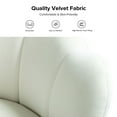 thumbnail image 4 of Tina's Home Velvet Upholstered Loveseat Sofa with Gold Metal Legs, Elegant Ivory 2-Seater Accent Couch with Floral Back for Living Room, Bedroom, or Home Office, 4 of 9
