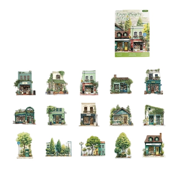 Zeiwohndc Miniature Scenery PET Sticker For Scrapbooking Journal Notebook Memory Book