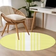 thumbnail image 4 of Round Rugs 3Ft, Yellow White Stripe Round Area Rug Washable Indoor Throw Carpet, Modern Rustic Vertical Striped Small Non Slip Circle Rug for Bedroom Living Room Home Decor Aesthetic, 4 of 8