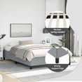 thumbnail image 4 of vidaXL Full Bed Frame, Fabric Upholstered Platform Bed Frame, Light Gray, No Mattress, 4 of 9