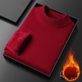thumbnail image 6 of successthop Mens Knitted Sweaters Plus Size Fleece Long Sleeve Chunky Crewneck Knitwear Ribbed Cuff Solid Knit Tops Red, 6 of 7