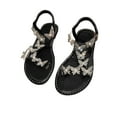 thumbnail image 4 of AXXD Women's Sandals Dressy Black Flat Summer Rhinestone Mothers Day, 4 of 9