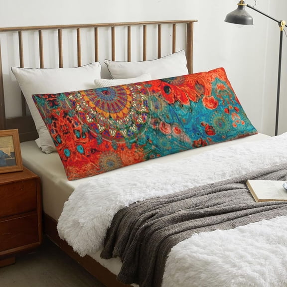 Body Pillow Cover - Mandala Colorful Soft Body Pillow Cover with Zipper, Comfort Body Pillow Pillowcase, Body Pillow Case Cover 20 x 54
