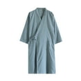 thumbnail image 2 of Wowcloth Men's 3/4 Sleeve V-Neck Robe, Lightweight Breathable with Pockets and Tie Belt, Casual Loungewear for Home and Summer, 2 of 9