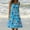 Blue, variant on AOOCHASLIY Ladies' Holiday Dress Women's Ocean Print Round Neck Pleated Sleeveless Beach Dress Sleeveless Jellyfish Dresses