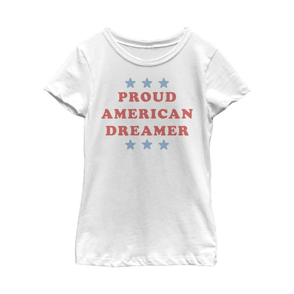 Girl's Lost Gods Fourth of July  American Dreamer  Graphic Tee White Small