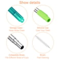 thumbnail image 4 of Unique Bargains 1 Set Reusable Telescopic Stainless Steel Straws with Silicone Nozzle, Green, 4 of 6