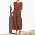 thumbnail image 3 of Kureaily Women Spring And Summer Solid Color Sleeveless Trousers Women's Casual Loose Type Jumpsuit Features: Women Lightweight Jumpsuit, 3 of 5
