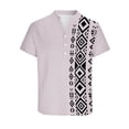 thumbnail image 4 of Mens Henley Shirts Printed Casual T Shirt Short Sleeve Banded Collar Button Down Vintage Beach Tops Big and Tall Size S-5XL Hot Pink, 4 of 5