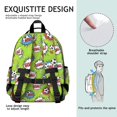 thumbnail image 5 of Football and Blast Green Pattern Cute School Backpack Bag for School with Padded Back and Adjustable Shoulder Straps 15.25"x11.5"x5.25", 5 of 5