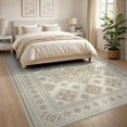 thumbnail image 3 of ODIKA Hallway Entry Transitional Trellis Border Motif Fretwork Hallways Non-Slip Flatwoven for Living Room, Under Sectional, Family, 3 of 7
