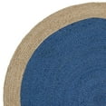 thumbnail image 2 of SAFAVIEH Natural Fiber Cebrail Braided Jute Area Rug, Royal Blue/Natural, 5' x 5' Round, 2 of 3