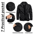 thumbnail image 4 of YUCOLEN Men's Winter Thick Fleece Lined Warm Jacket Casual Trucker Work Coat with Multi Pockets Zip Black 2XL, 4 of 6