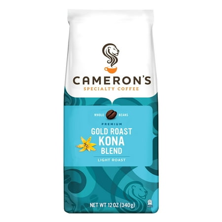 Camerons Specialty Coffee Gold Roast Kona Blend Whole Bean, 10oz