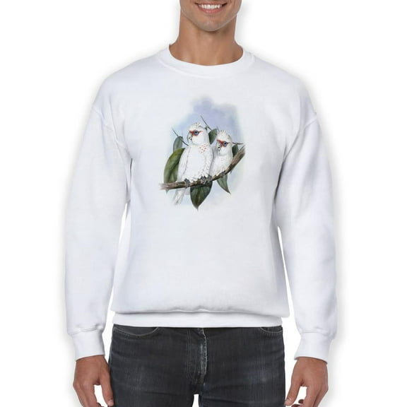 Pastel Parrots Iv Sweatshirt Men -John Gould Designs, Male 3X-Large