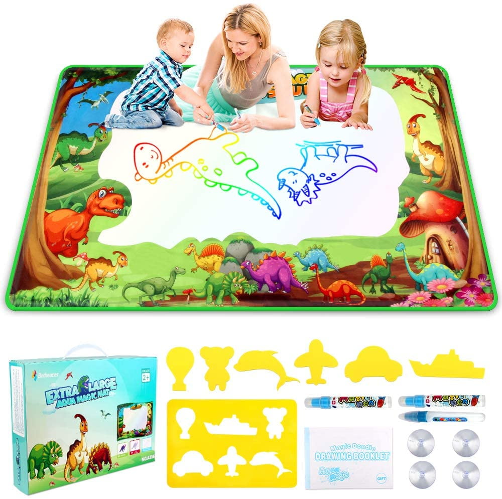 Allaugh 34.5 x 22.5 in Water Drawing Mat Water Doodle Mat for Toddlers 1-3  Years Old Coloring Painting Aqua Doodle Mats Educational Toys Boys Xmas