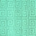 thumbnail image 1 of Ahgly Company Indoor Square Abstract Turquoise Blue Contemporary Area Rugs, 7' Square, 1 of 4