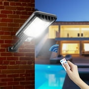 COFEST Solar Outdoor Lights， Motion Sensor Solar Powered Lights 3 Modes with 120 Light Emitting Diode Lamp Beads， Wall Security Lights for Fence Yard Garden Patio Black