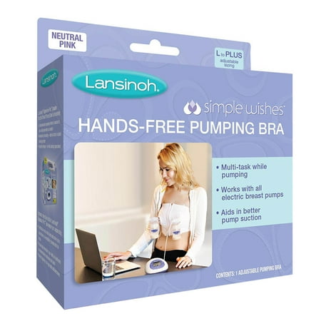 Lansinoh Simple Wishes Hands-Free Pumping Bra, Size L+