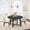 Black 47", variant on 31.5" Round Dining Table for 4-6, Kitchen Dining Room Table with Sturdy Metal Frame, Wood Circle Kitchen Table for Space Saving - Walnut (No Chairs)