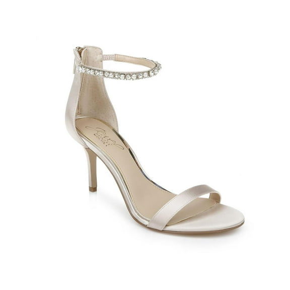 Jewel Badgley Mischka Womens Landen Satin Ankle Heels