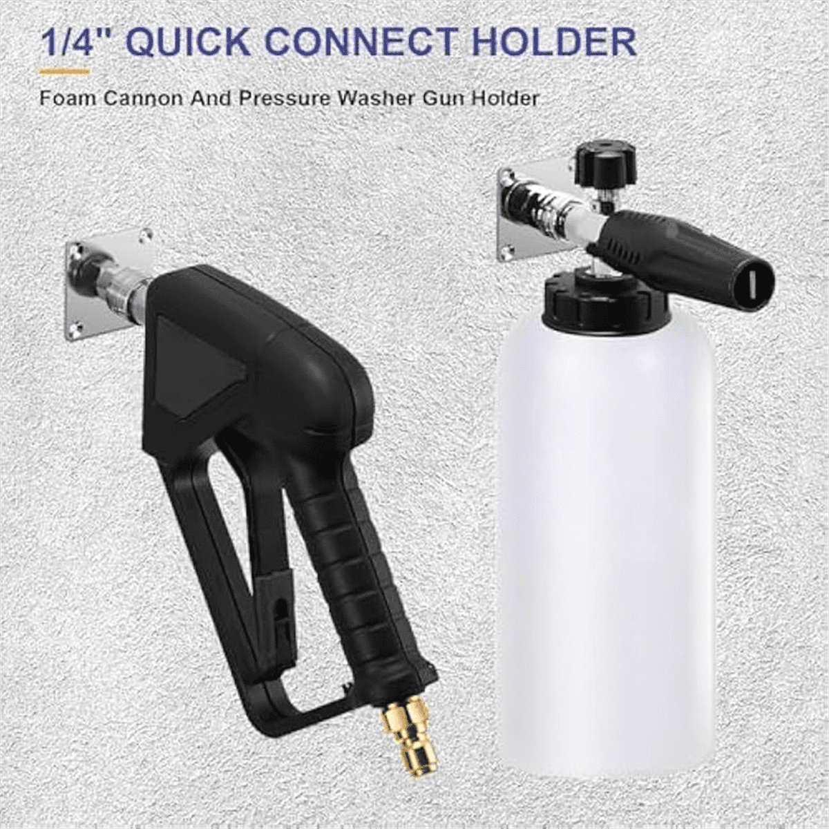 Foam Cannon Holder,Pressure Washer Holder,1/4Quick Connect Automatic Foam Cannon Mount,Pressure Washer Nozzle Tip Holder,3 * foam cannon holder 1 * foam holder