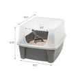 thumbnail image 5 of IRIS USA Open Top Cat Litter Tray with Scoop and Scatter Shield, Cat Litter Pan, Dark Gray, 5 of 5