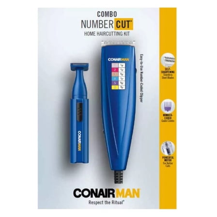 Conair Men Guided Haircut Kit NUMBER CUT 20 pc Color Coded Comb