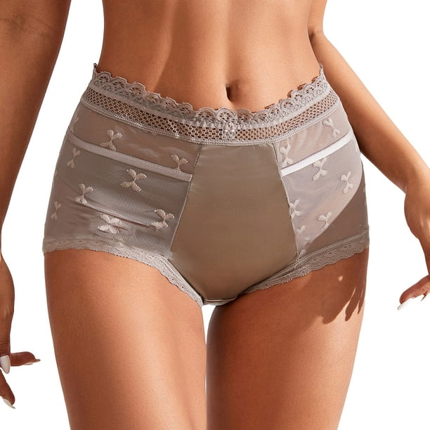 PEASKJP Cheeky Panties for Women Cotton Breathable Thongs Panties Bikini  Underwear, Coffee L