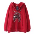 thumbnail image 3 of Sudadera con capucha y cremallera con estampado de esternón Harajuku gótico oscuro hip-hop para hombres y mujeres chaqueta Harajuku sudadera, 3 of 5
