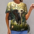 thumbnail image 6 of Colorful Elephant Flower Women's T-Shirt Short Sleeve T Shirts Tops Tee Ladies Loose T, 6 of 6