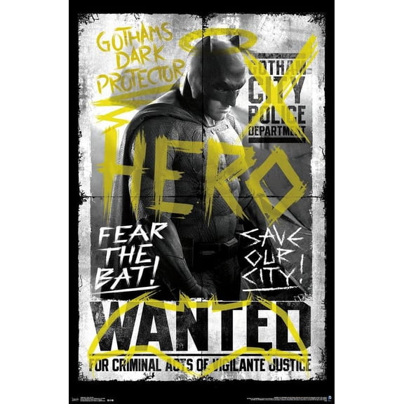 DC Comics Movie - Batman v Superman - Fear the Bat Wall Poster, 22.375" x 34"