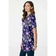 thumbnail image 3 of Roaman's Women's Plus Size Angelina Tunic Top – Short Sleeve, Flowy Fit, Everyday Comfort, 3 of 5