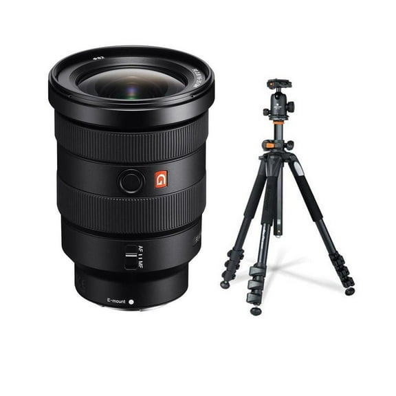Sony FE 16-35mm f/2.8 GM Lens for Sony E, Bundle with Takama 3-Section Aluminum Video Tripod with Fluid Head