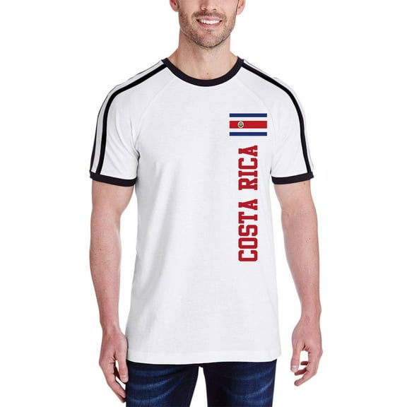 World Cup Costa Rica Mens Soccer Jersey T-Shirt White-Black SM