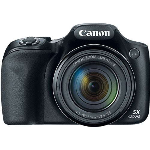 Restored Canon PowerShot SX520 HS 16MP Digital Camera with 42x Optical Image Stabilized Zoom with 3-Inch LCD, Black