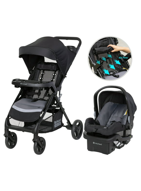Baby Trend Sonar Seasons Travel System with EZ-Lift 35 Infant Car Seat - Journey Black - Black