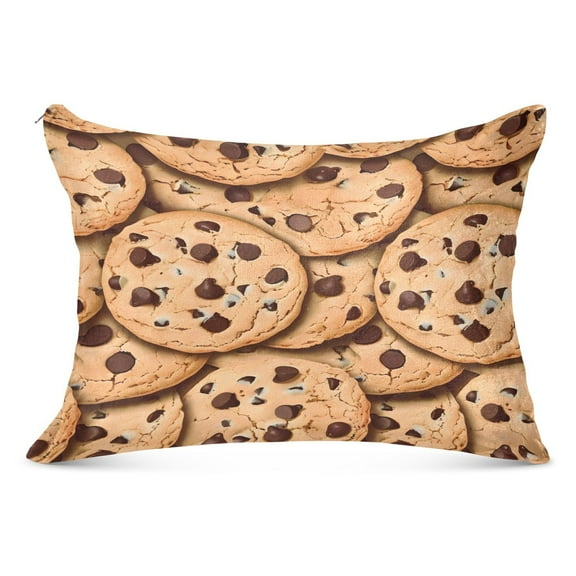 Chocolate Chip Cookies Plush Pillow Cases Standard Size Ultra Soft Warm Pillowcases with Zipper 20"x26"
